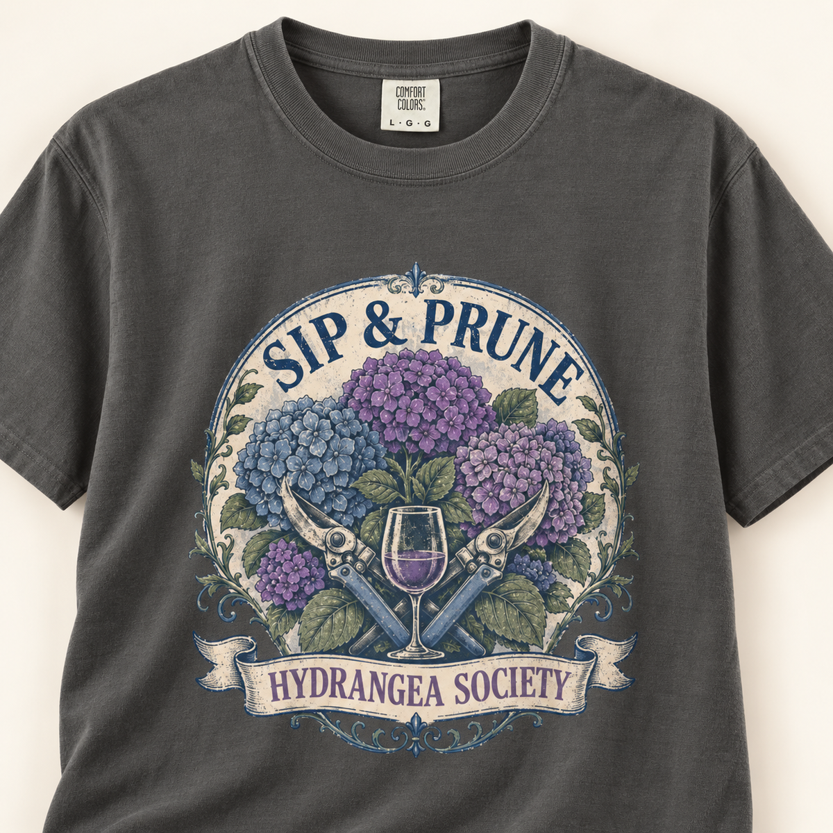 Sip & Prune Hydrangea Society Tee