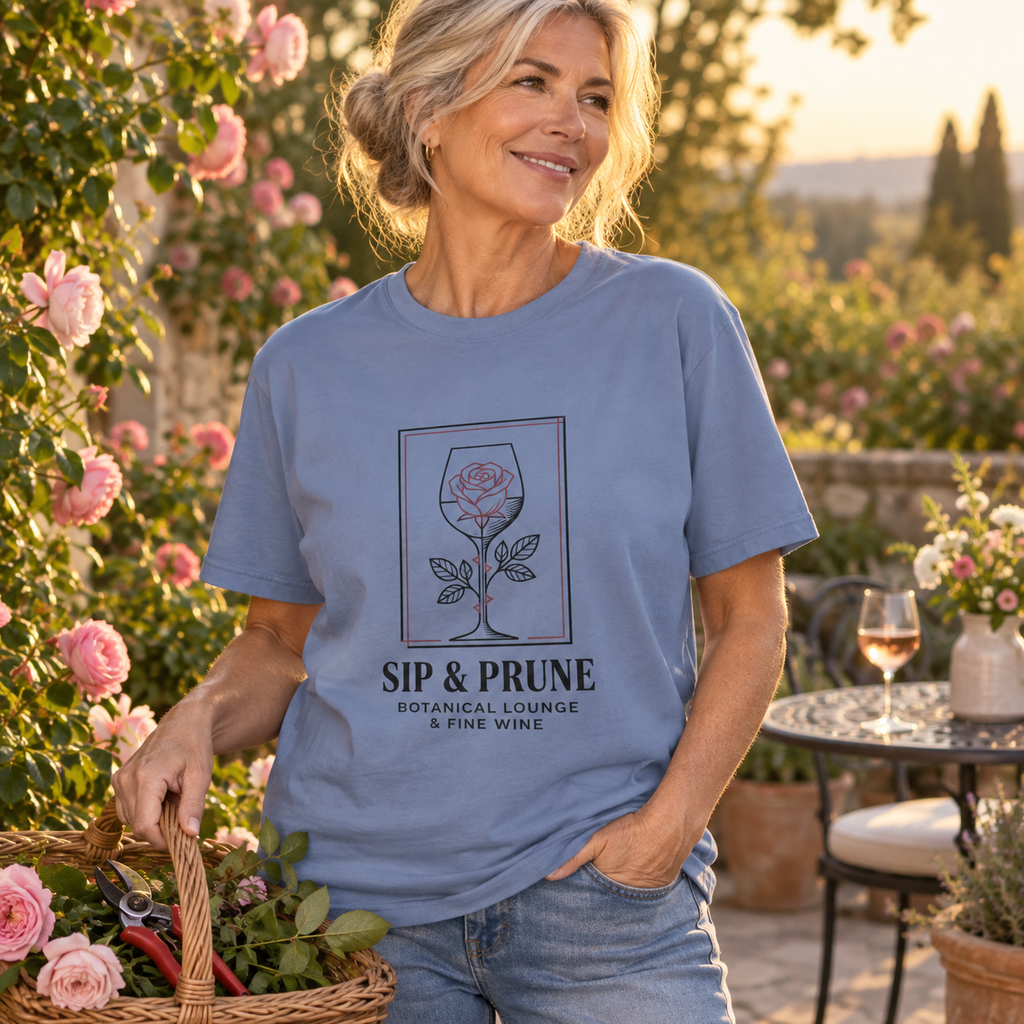 Sip & Prune Rose Society Tee