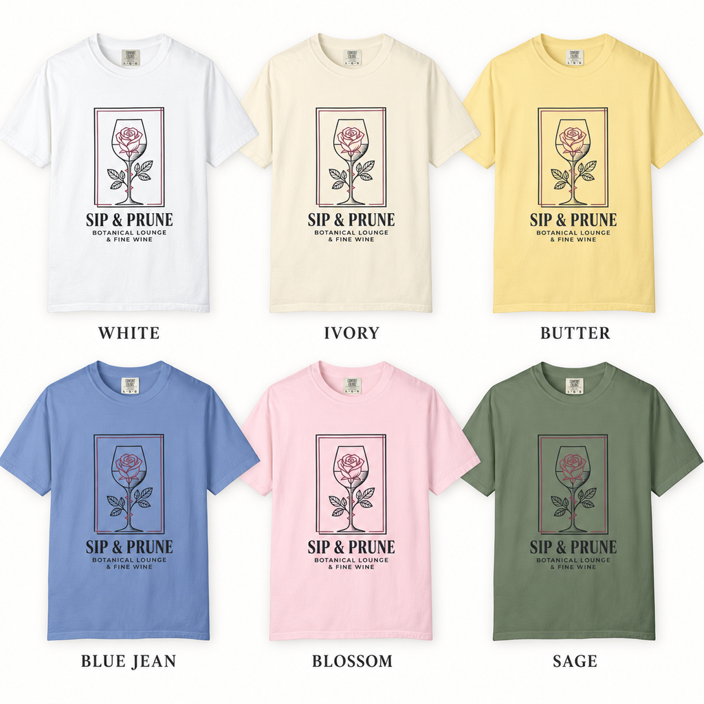 Sip & Prune Rose Society Tee