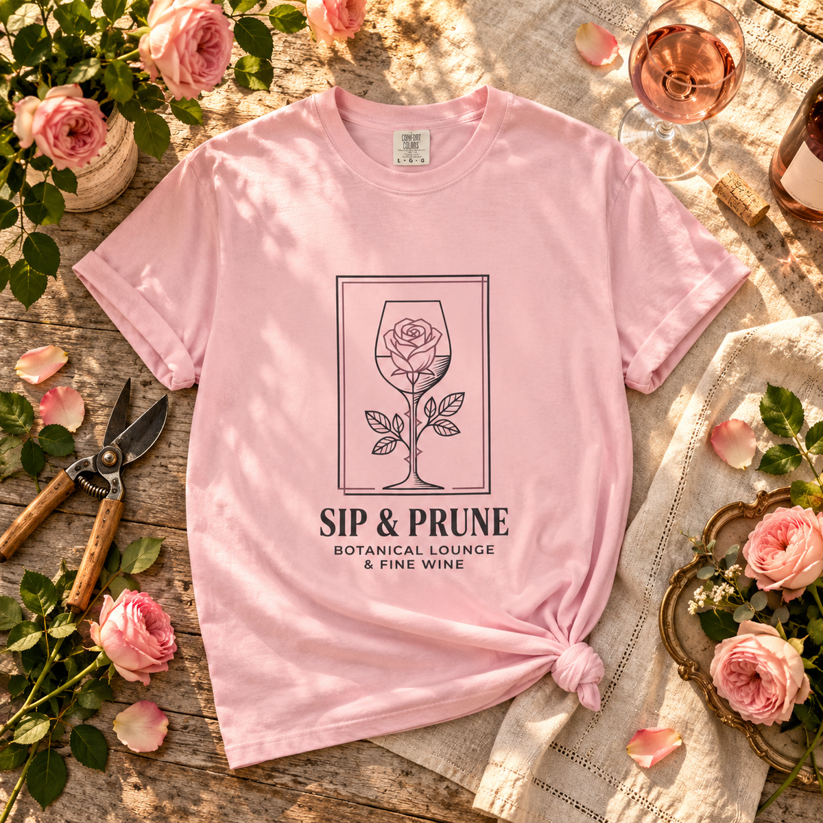 Sip & Prune Rose Society Tee