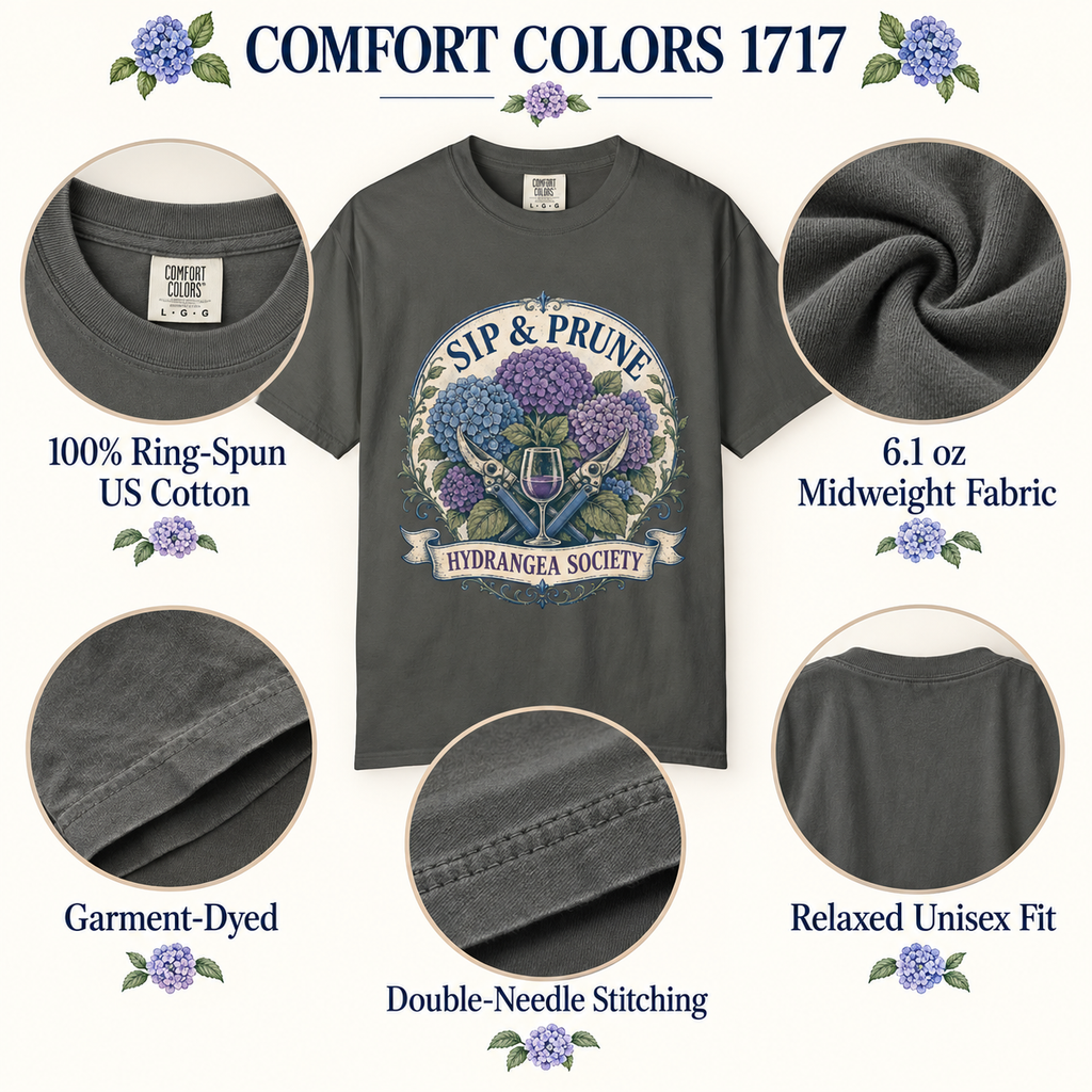 Sip & Prune Hydrangea Society Tee