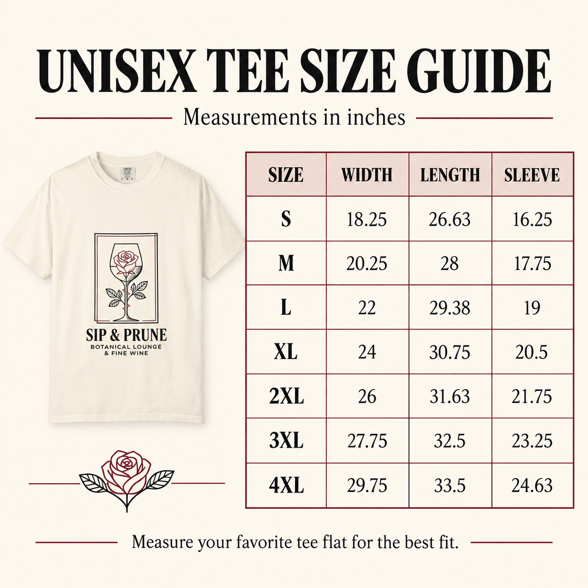 Sip & Prune Rose Society Tee