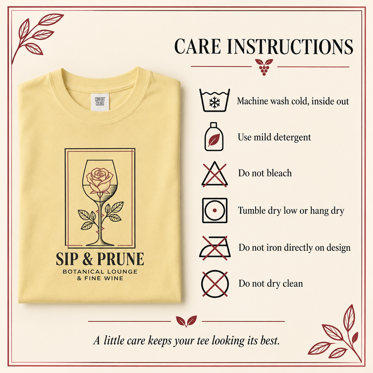 Sip & Prune Rose Society Tee