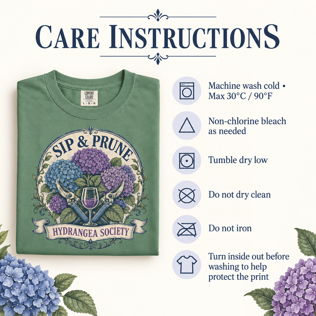 Sip & Prune Hydrangea Society Tee