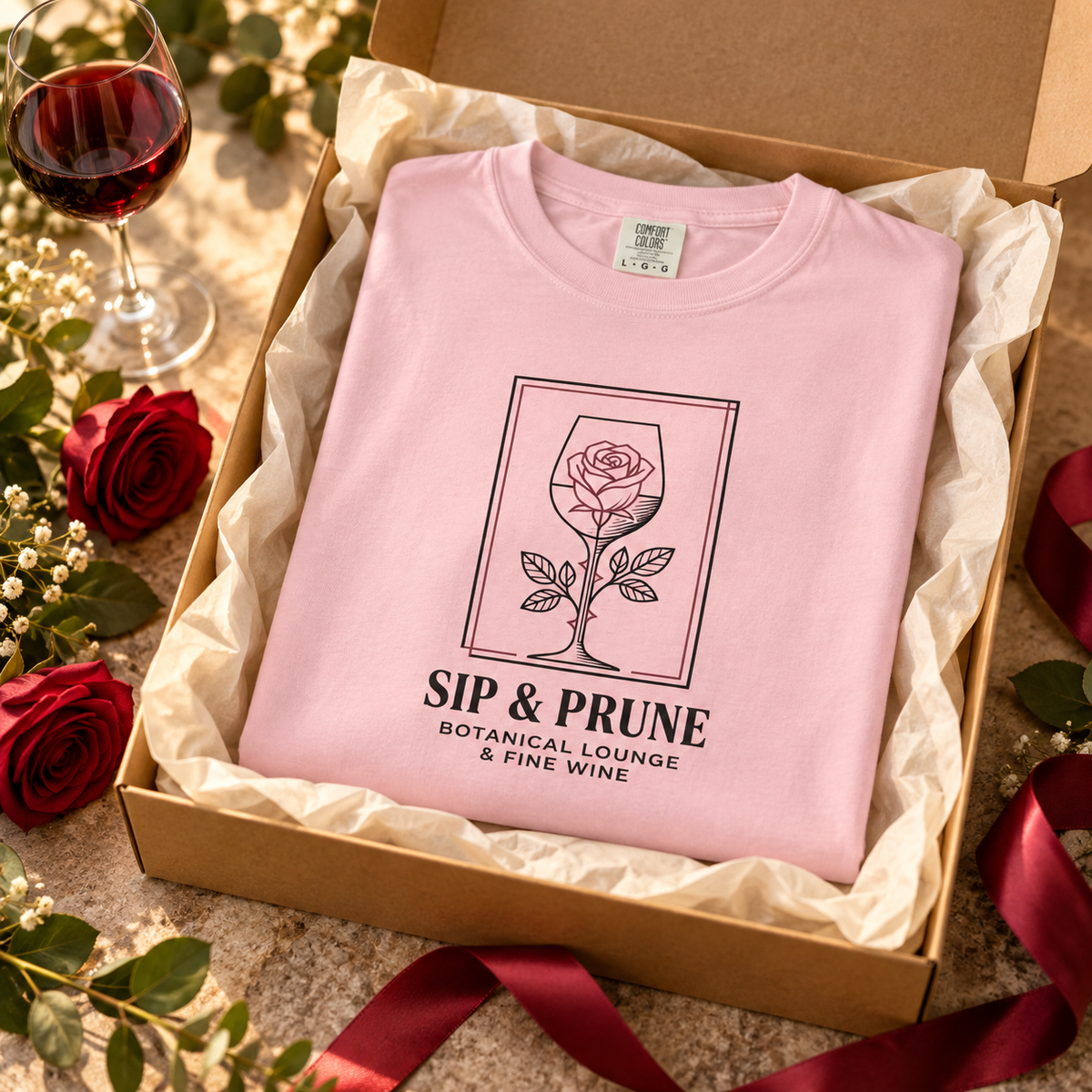 Sip & Prune Rose Society Tee