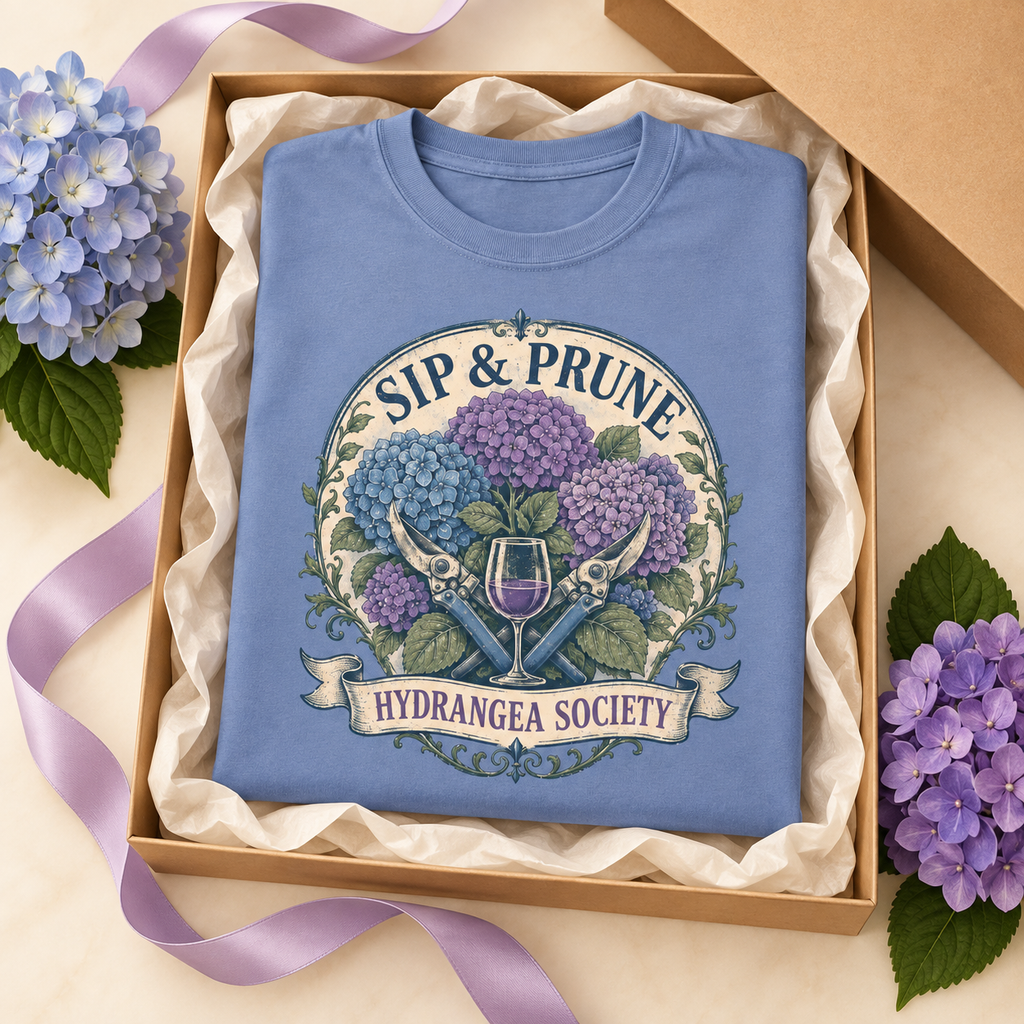 Sip & Prune Hydrangea Society Tee