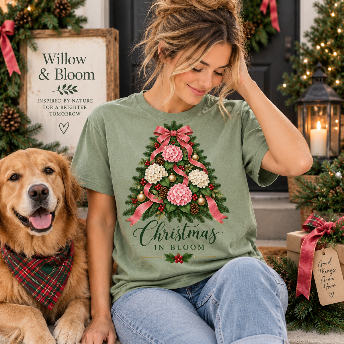 Christmas in Bloom Tee
